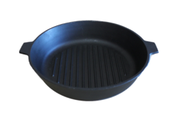 Сковорода - гриль чугунная литая с двумя ушками 280*60