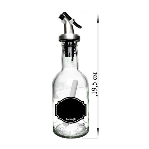  Бутылка 200 мл с пл. дозат для масла/соусов,стекл и мел для маркировки Меловой дизайн фото 1