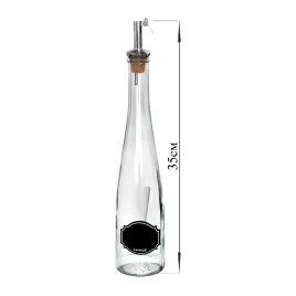 Бутылка-конус 500 мл с мет. дозат для уксуса/соусов стекл и мел для маркировки Меловой дизайн