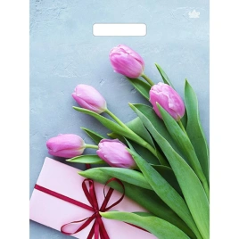 Пакет Тюльпаны в подарок-пакет вырубной 400*310