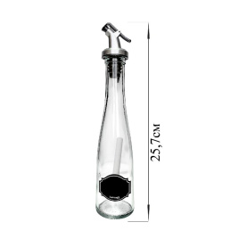 Бутылка-конус 200 мл с пл. дозат  для масла/соусов стекл и мел для маркировки Меловой дизайн