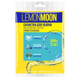 Салфетка вискозная 300х380 80 г/м2 3 шт Lemon Moon