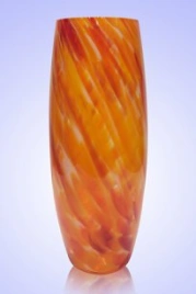 Ваза Бочка риф. h-26 см (в стеклокрошку) Красный