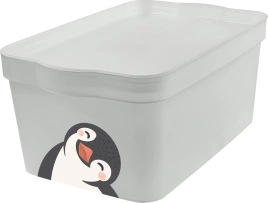 Ящик для хранения с крышкой 7,5 л 320х211х141 мм Keeplex Happy Penguin