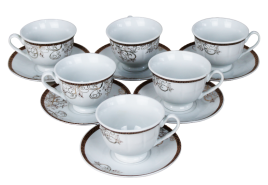 Набор чайный 12 предметов: чашка 180 мл - 6шт, блюдце 14 см - 6шт
