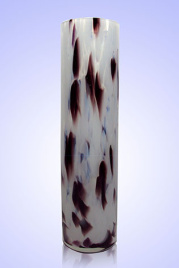 Ваза Цилиндр h-30 см d-10 см (в стеклокрошку) Белый маргонцевый