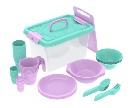 Набор посуды для пикника №17 Все за стол – 2 6 персон, 52 предмета