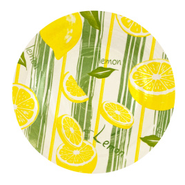 Тарелка плоская круглая d=22,5 см, Лимоны