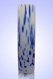 Ваза Цилиндр h-30 см d-8 см (в стеклокрошку) Бело-синий