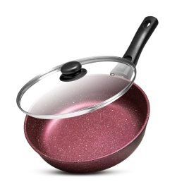 Сковорода БЕЗ КРЫШКИ 22 см литая алюминиевая,гранит пурпурный,съемная ручка