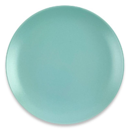 Тарелка плоская круглая d=17,5 см, цвет голубой матовый