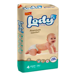Подгузники детские Lody Baby 4 Макси 7-18 кг (56 шт)