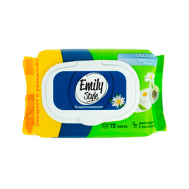 Туалетная бумага влажная растворяющаяся Emily Style 72 шт с крышкой