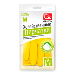 Перчатки GRIFON латексные с хлопковым напылением, р-р M