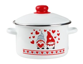 Кастрюля 3,0 л цилиндр, Гномы, белый