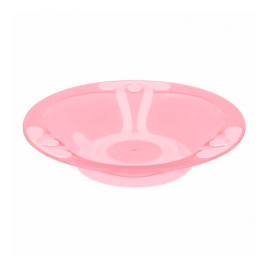 Тарелка детская 400 мл д/вторых блюд на присоске розовый