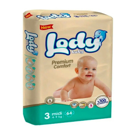 Подгузники детские Lody Baby 3 Миди 4-9 кг (64 шт)
