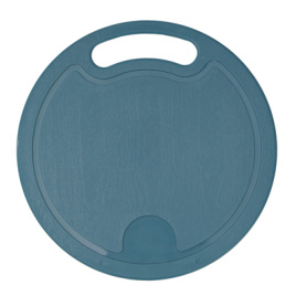 Доска разделочная круглая большая d-250 мм сине-серая