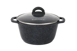 Кастрюля 4,5 л со стеклянной крышкой, АП линия Granit black