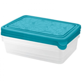 Набор контейнеров для продуктов 3 шт* 0,9 л HEISINKI Artichoke прямоугольные голубой океан