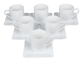 Набор чайный 12 предметов: чашка 200 мл - 6шт, блюдце 12,8 см - 6шт