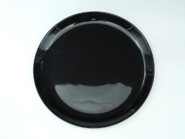 Тарелка плоская с высокими бортами d=20 см, 300 мл, цвет черный, форма луна