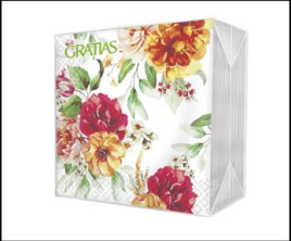 Салфетки бумажные 3сл 33см 20л Gratias Терракотовые цветы