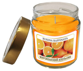 Свеча в банке с крышкой 200 мл ароматизированная, Марокканский апельсин
