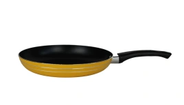 Сковорода 240 а/п, без крышки, с ручкой, цвет желтый, для всех плит кроме индукционных