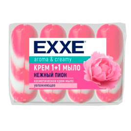 Мыло EXXE 1+1 блок 4Х90 гр Нежный пион (розовое полосатое)