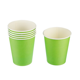 [о530272] Набор бумажных стаканов 6шт, 250 мл, цвет- салатовый