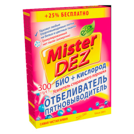 Mister Dez Eco-Cleaning БИО+ Кислород Усилитель ст. порошка + отбеливатель-пятновывывод. 300 гр