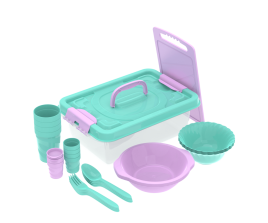 Набор посуды для пикника №15 В дорогу – 2. 4 персоны, 28 предметов