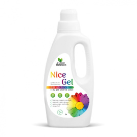Гель для стирки 1 л Nice Gel для цветных тканей (концентрат)(ПЭНД) Clean&Green CG8291