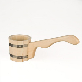 Ковш 0,5 л бондарный деревянный (липа) с горизонтальной ручкой ТМ ”Бацькина баня”