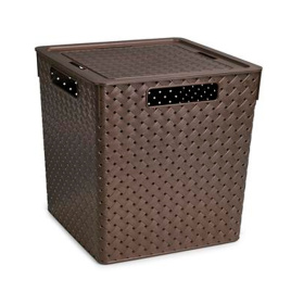 Коробка квадратная «Береста» 23л, 294х294х300мм, с кр,венге