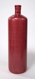 Ваза бутыл. Кракелюр-красный глянец v-3,1л h-36см d-12см