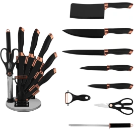 Набор ножей 9 предметов, черный