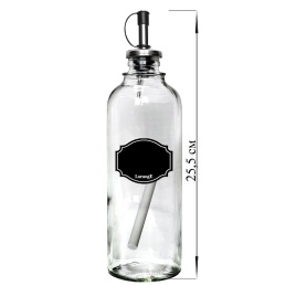 Бутылка 500 мл с мет. дозат для масла/соусов стекл и мел для маркировки Меловой дизайн