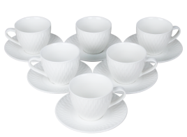 Набор чайный 12 предметов: чашка 200 мл - 6шт, блюдце 13,8 см - 6шт