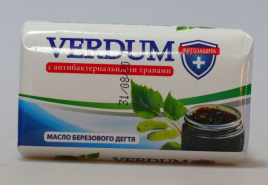 Мыло Verdum Масло березового дегтя 90 гр с антибактериальными травами