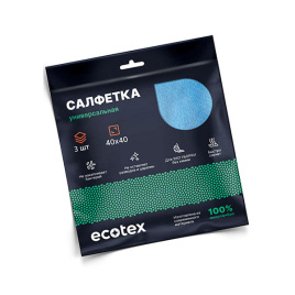 Салфетка 40*40 см микрофибра Ecotex 3шт (зеленый)