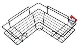 Полка 1-ярусная 270x270x62 мм угловая с полной петлей Г- образная, черная