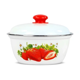 Салатник 2,0 л с крышкой Сочная клубника
