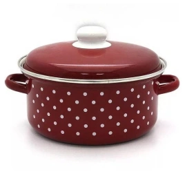 Кастрюля 2,0 л цилиндр, Горох мелкий, бордовый