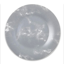 Тарелка плоская круглая d=17,5 см серый мрамор