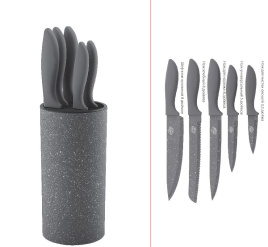 Набор ножей 6 предметов, цвет серый