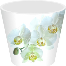 Горшок для орхидей Фиджи деко 1,6 л /d160 мм белая орхидея