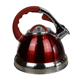 Чайник нерж 3,5 л со свистком, красный, для всех видов плит, в т.ч. индукция