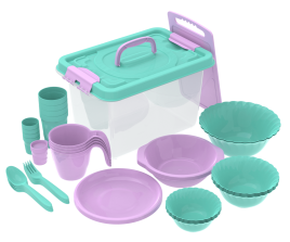 Набор посуды для пикника №29 Весёлая компания – 2 4 персоны, 41 предмет